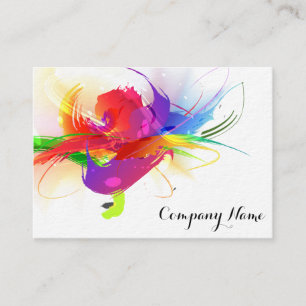 Carte De Visite Abstrait Morning Glory Lorikeet Paint Splatters 2