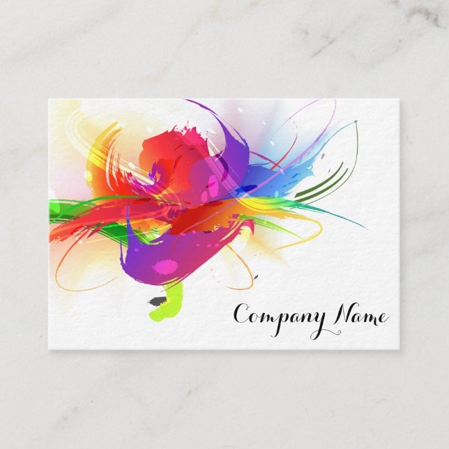 Carte De Visite Abstrait Morning Glory Lorikeet Paint Splatters 2 (Devant)