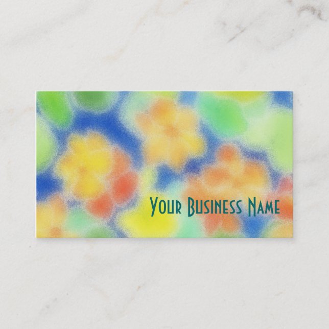 Carte de visite Abstrait orange, bleu vert (Devant)