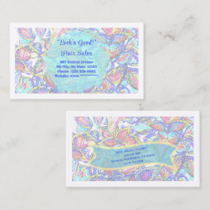 Carte De Visite Abstrait Pastel Floral Design personnalisable
