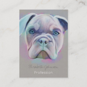 Carte De Visite Abstrait Portrait Bulldog Peinture colorée