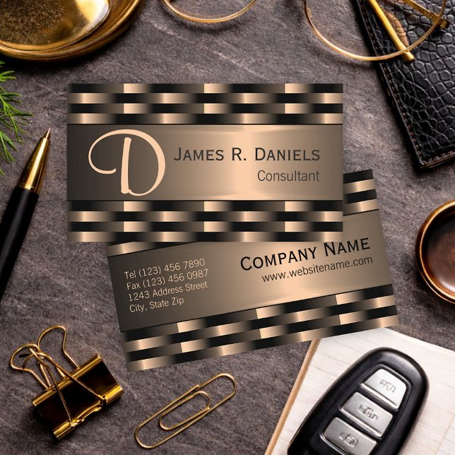 Carte De Visite Abstrait Red Copper Luxury Metallic Art Motif (Créateur téléchargé)