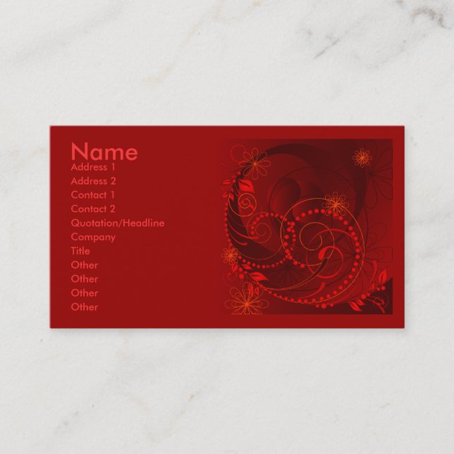 Carte De Visite abstrait rouge (Devant)
