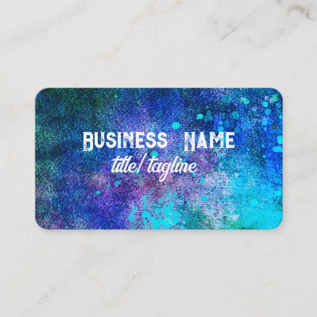 Carte De Visite abstraite couleur brune violet turquoise moderne (Devant)