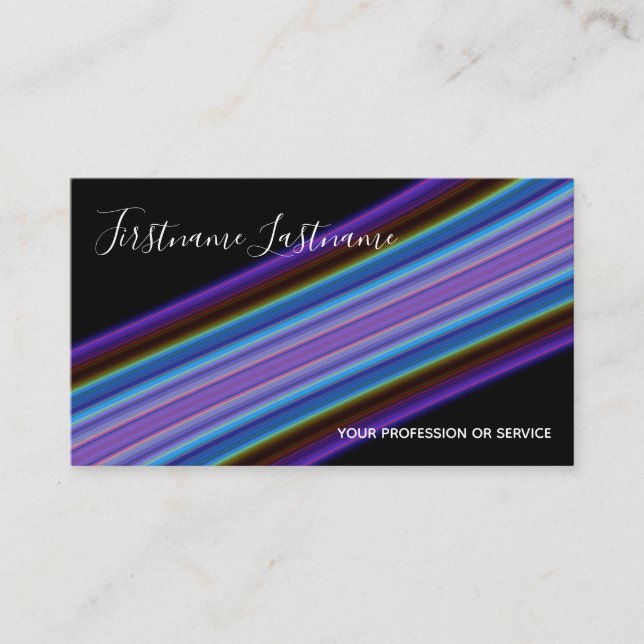 Carte De Visite Abstraite ligne colorée calligraphie (Devant)