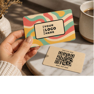 Carte de visite abstraite rétro moderne avec code 