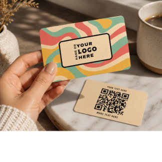 Carte de visite abstraite rétro moderne avec code