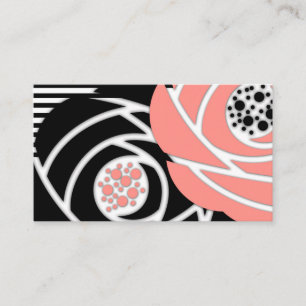 Carte De Visite Abstraits formes modernes fleurs corail floral noi