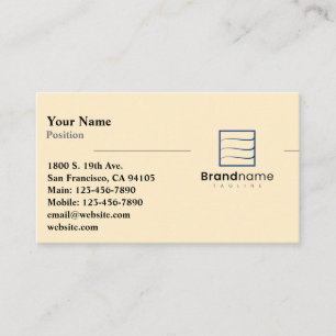 Carte De Visite Accent jaune pâle