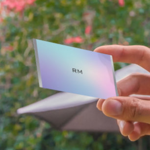 Carte De Visite accent métallique rose et bleu foncé