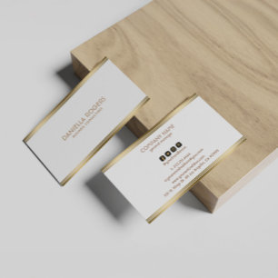 Carte De Visite Accent simple rayure dorée sur fond blanc