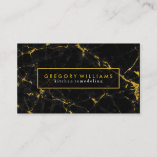 Carte De Visite Accents en or de marbre noir