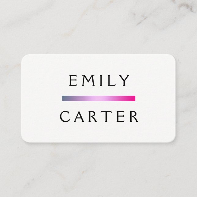 Carte De Visite Accentuation simple à barre chic (Devant)
