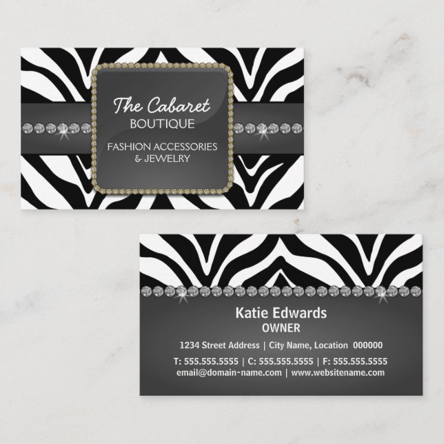 Carte De Visite Accessoire et bijoux de mode (Devant / Derrière)