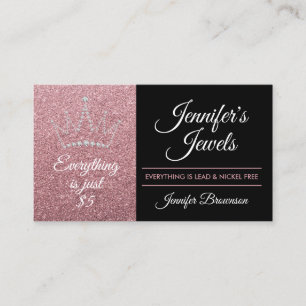 Carte De Visite Accessoires de bijouterie Couronne Rose Gold Spark