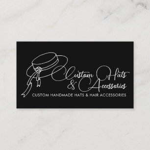 Carte De Visite Accessoires de coiffure de styliste noir Chapeau d