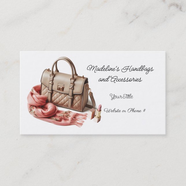 Carte de visite Accessoires de Sac à main de Luxe  (Devant)