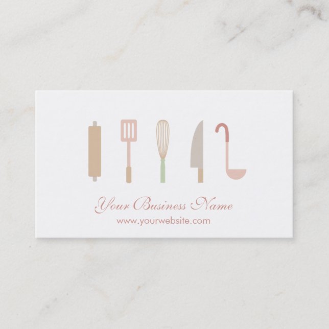 Carte De Visite Accessoires et ustensiles de cuisine de chef (Devant)