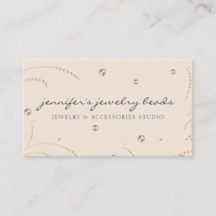 Carte De Visite Accessoires Rose Pâle Bijoux Élégants Perle