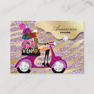 Carte De Visite Accessoires Zebra Bijoux à poche or rose étincel