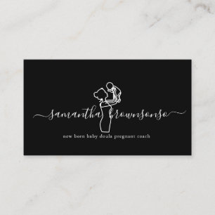 Carte De Visite Accompagnatrice de naissance noire bébé nouveau-né
