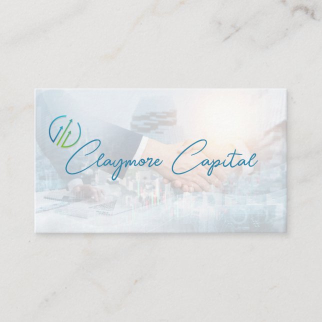 Carte De Visite Accord Commercial Poignée de Main | Graphiques Fin (Devant)
