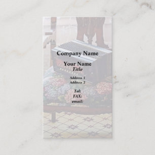 Carte De Visite Accordéon bouton sur chaise avec siège à fleurs