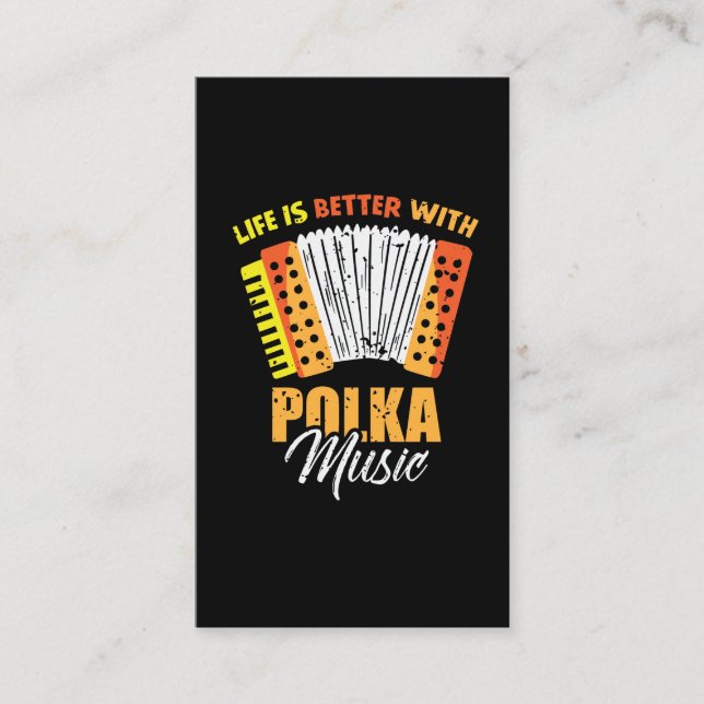 Carte De Visite Accordéon musical Polka Dancing polonais (Devant)