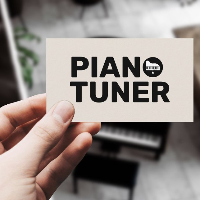 Carte De Visite Accordeur de piano et technicien (Piano Tuner & Technician Business Card)
