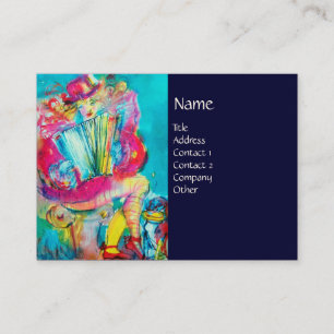 Carte De Visite ACCORDION PLAYER DANS LA NUIT, bleu