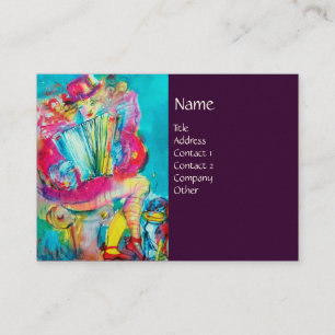 Carte De Visite ACCORDION PLAYER DANS LA NUIT, violet