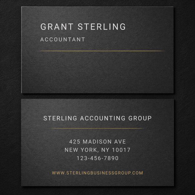 Carte De Visite Accountant Black Professional  (Créateur téléchargé)