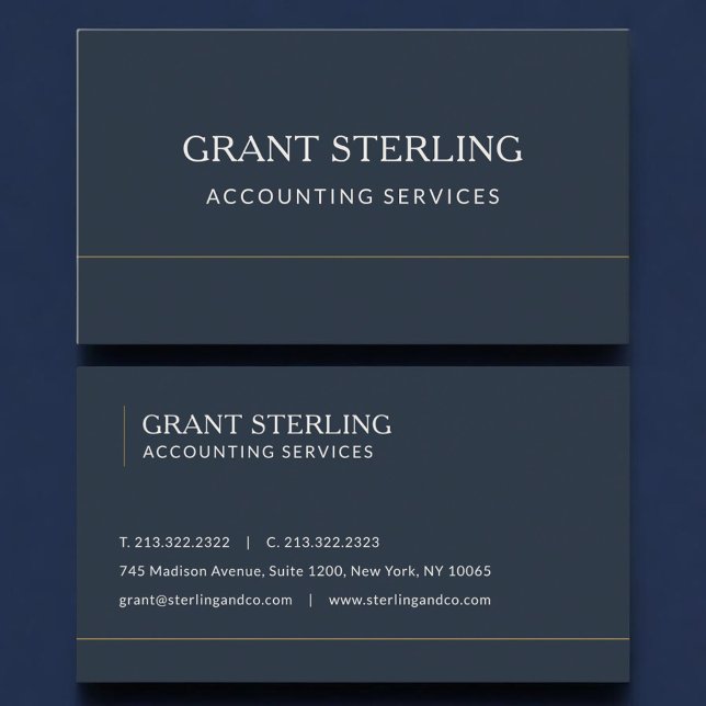 Carte De Visite Accounting Services Navy Blue Professional (Créateur téléchargé)