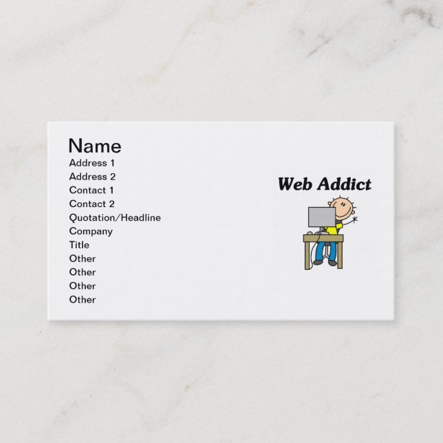 Carte De Visite Accro du Web (Devant)