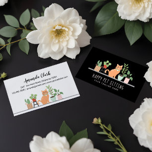 Carte De Visite Accueil Animaux de compagnie assis Loveable Happy