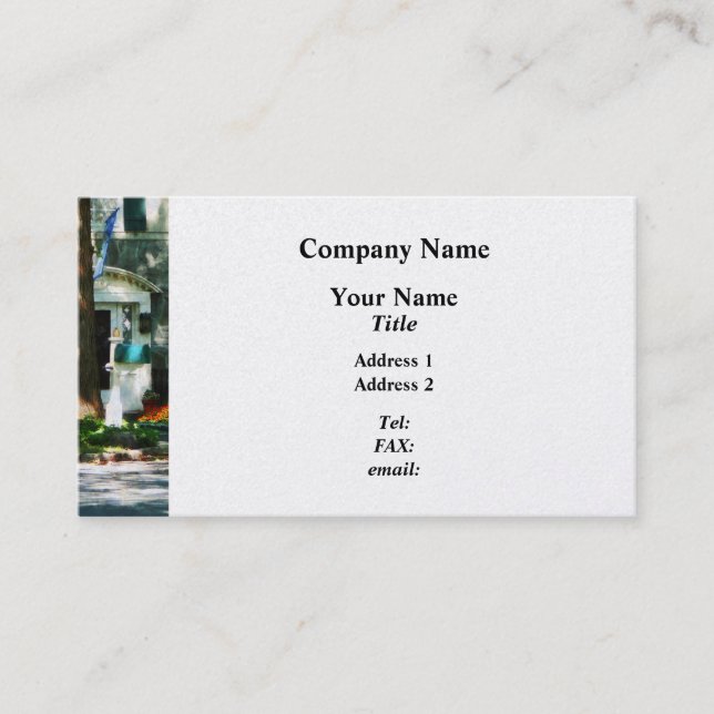 Carte De Visite Accueil Avec Boucles Turquoise (Devant)