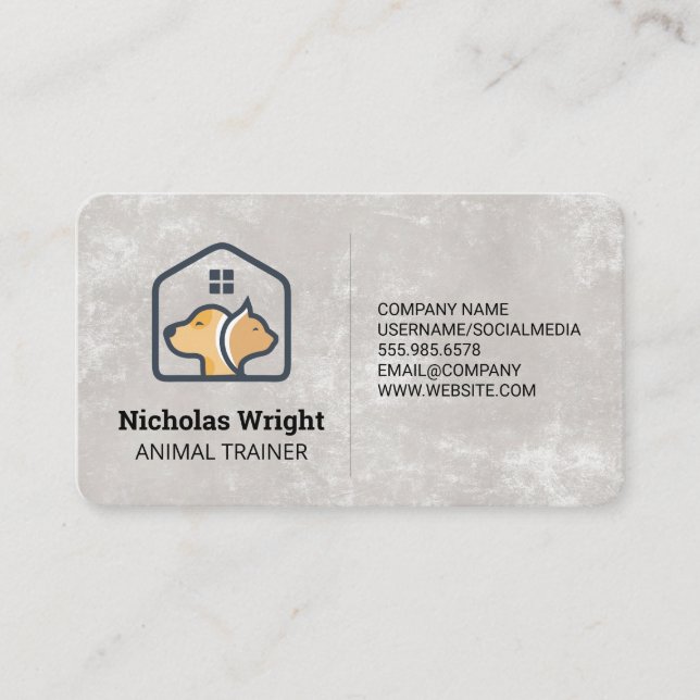 Carte De Visite Accueil Chat Dog | Services d'hébergement pour ani (Devant)