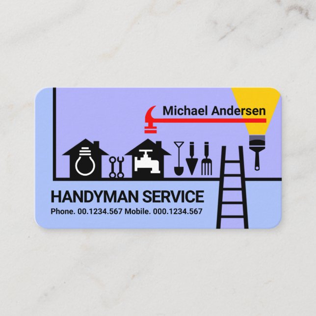 Carte De Visite Accueil Creative Handyman Outils Borderline (Devant)