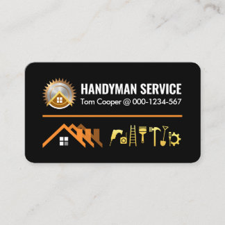Carte De Visite Accueil Gold Handyman Outils Signalisation