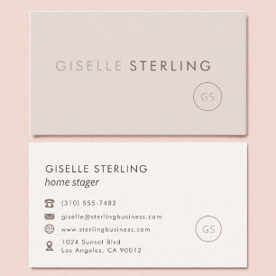 Carte De Visite Accueil Stager Pink bleu minimaliste Luxe