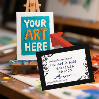 Carte De Visite ACEO Template Elegant Professional Artist ATC Info