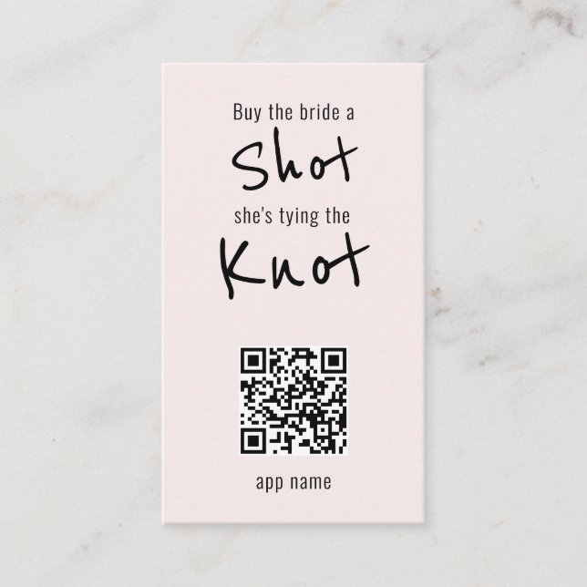 Carte De Visite Acheter l'épouse une prise QR Code Blush (Devant)