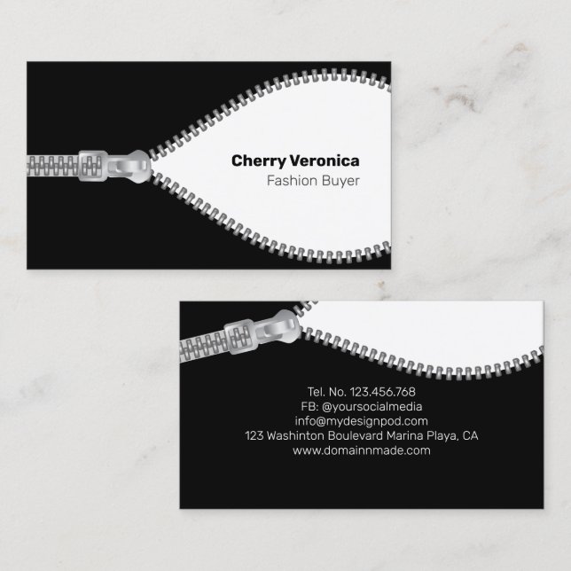 Carte De Visite Acheteur de mode professionnel unique (Devant / Derrière)
