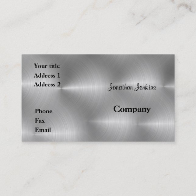 Carte De Visite Acier brossé (Devant)