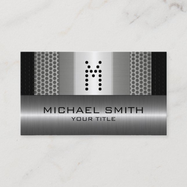 Carte De Visite Acier de trou moderne en acier inoxydable (Devant)
