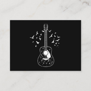 Carte De Visite Acoustique Guitare Lecteur Oiseaux Musique Enseign