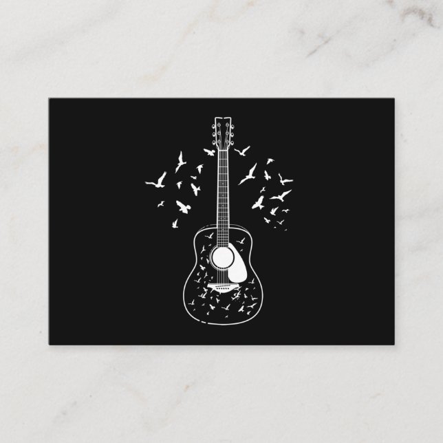 Carte De Visite Acoustique Guitare Lecteur Oiseaux Musique Enseign (Devant)