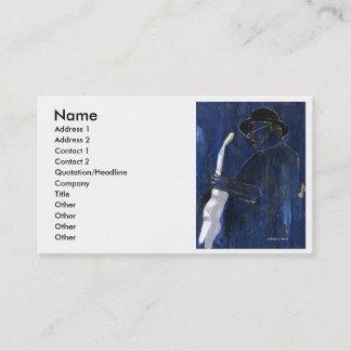 Carte De Visite Acrylique de peinture bleu de joueur de guitare de