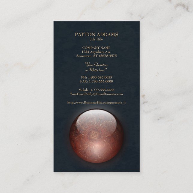 Carte de visite acrylique de verticale de bijou de (Devant)