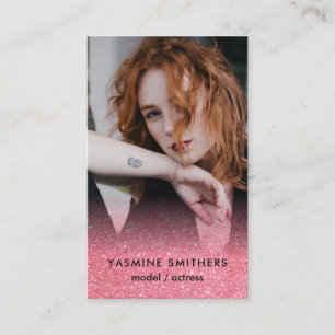 Carte De Visite Acteur Modèle Dancer Social Icône Rose Gliitter Ph